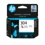 HP 304 trīs krāsu oriģinālā tintes kasetne, Ciāna, Magenta, Dzeltens, 1 gab., 100 lapas