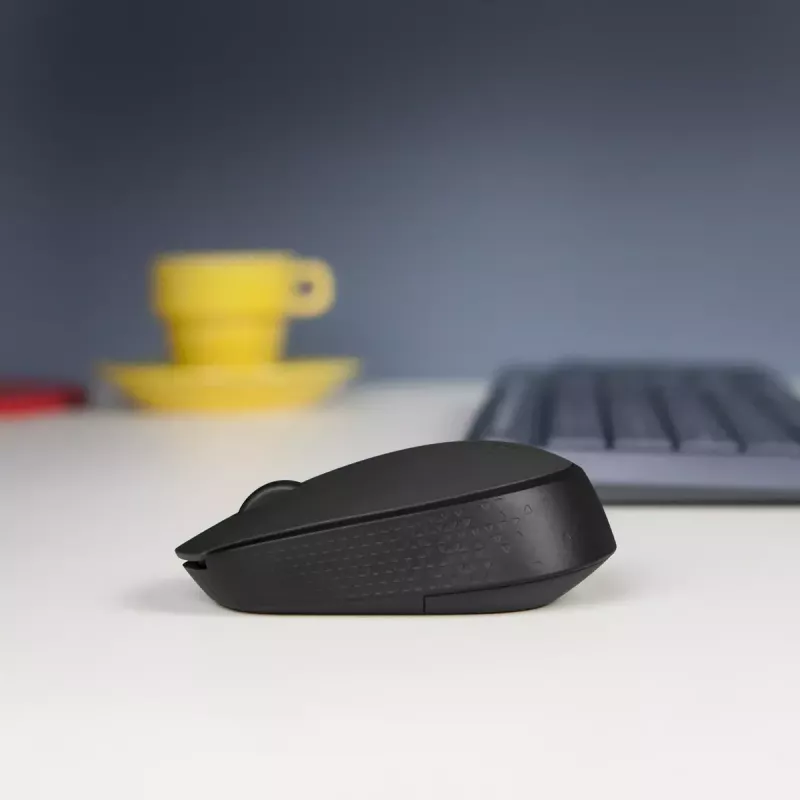 Bezvadu optiskā pele Logitech B170 RF, abpusēja, 3 pogas, melna, 10 m darbības rādiuss, līdz 12 mēnešiem akumulatora darbības laiks