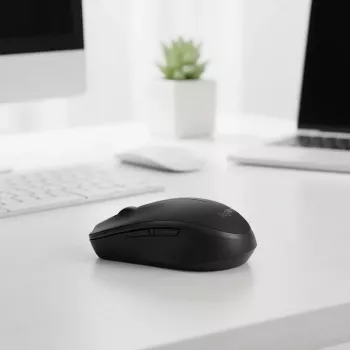 Bezvadu optiskā pele Logitech B170 RF, abpusēja, 3 pogas, melna, 10 m darbības rādiuss, līdz 12 mēnešiem akumulatora darbības laiks