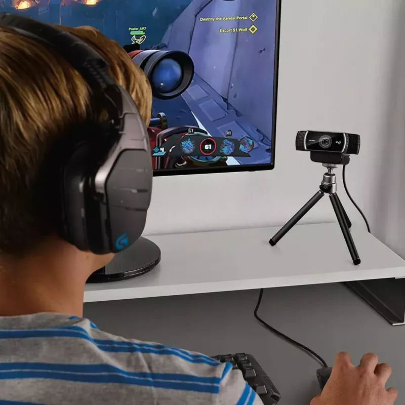 Logitech C922 1920 x 1080 pikseļi USB Melna tīmekļa kamera