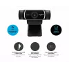 Logitech C922 1920 x 1080 pikseļi USB Melna tīmekļa kamera