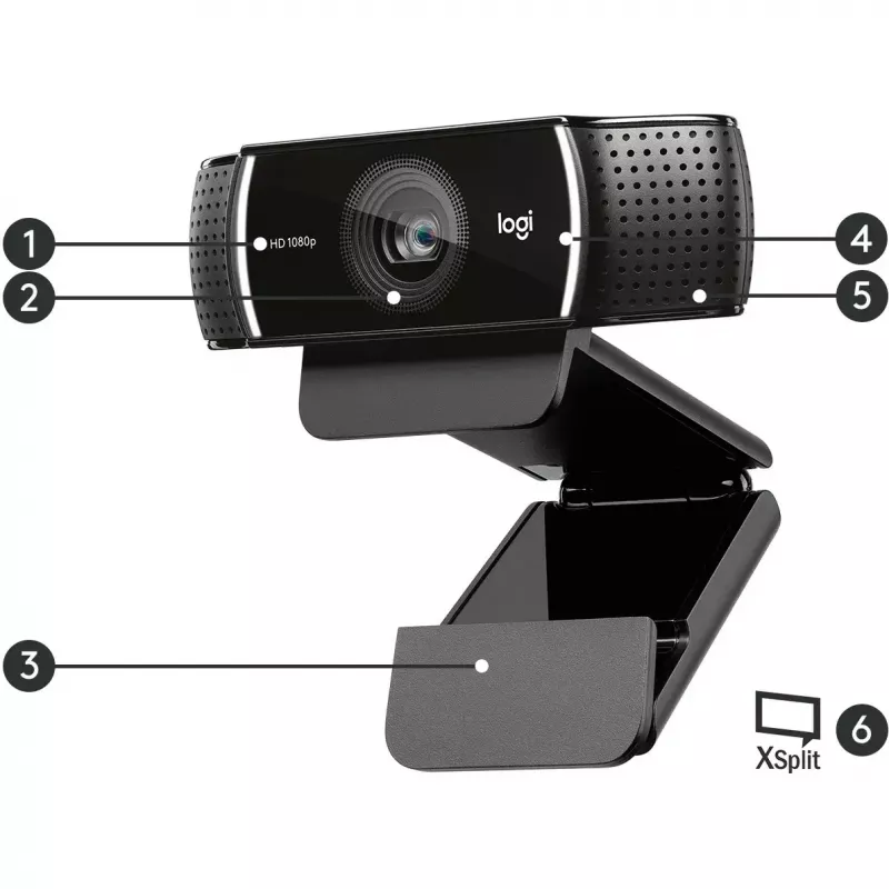 Logitech C922 1920 x 1080 pikseļi USB Melna tīmekļa kamera