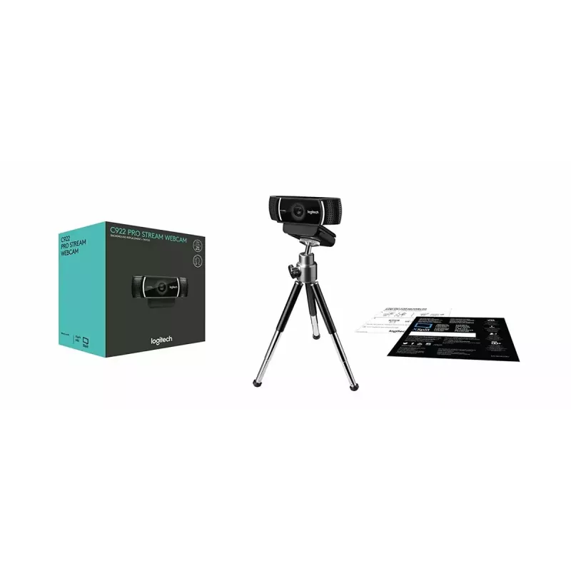 Logitech C922 1920 x 1080 pikseļi USB Melna tīmekļa kamera