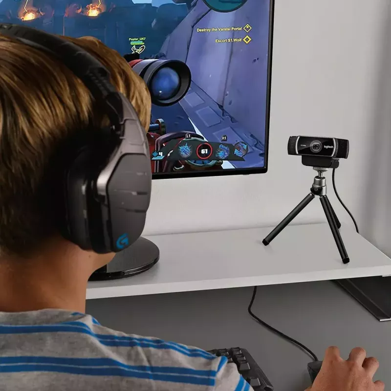 Logitech C922 1920 x 1080 pikseļi USB Melna tīmekļa kamera