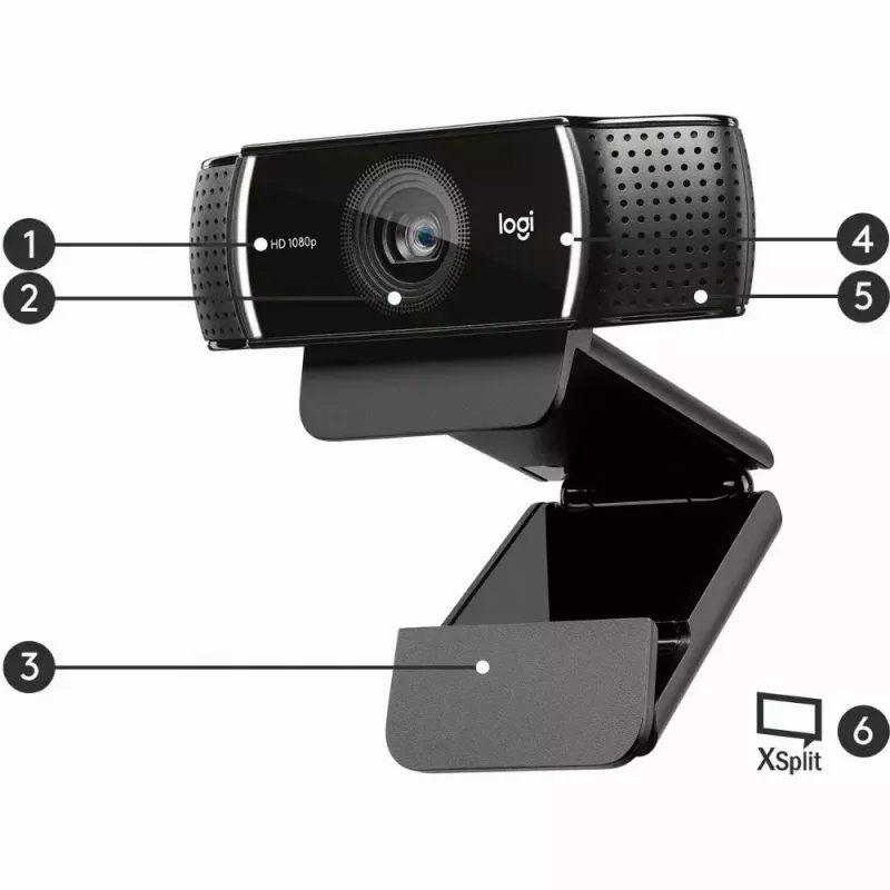 Logitech C922 1920 x 1080 pikseļi USB Melna tīmekļa kamera