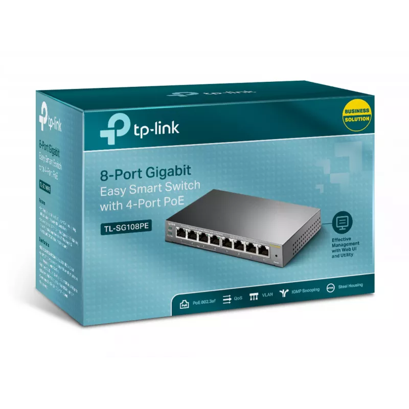 Pārvaldāms slēdzis TP-Link TL-SG108PE 8 portu Gigabit ar 4 portu PoE