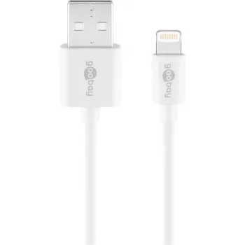 Charging and Sync kabelis GOOBAY Lightning to USB A 1 m, 5W / 1A, balta