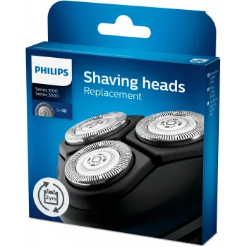 Rezerves elektriskā skuvekļa galviņas Philips SHAVER Series 3000 SH30/50 — 3 nerūsējošā tērauda galviņas
