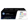 HP 201X 3 iepakojums Augstas ražības ciāna/magenta/dzeltena oriģinālās LaserJet tonera kasetnes