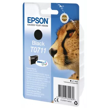 Epson Cheetah Singlepack Melns T0711 DURABrite Ultra tinte