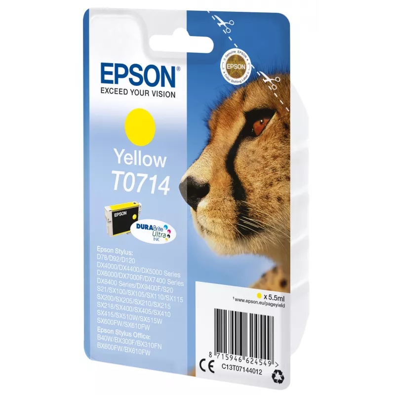 Epson Singlepack dzeltena T0714 DURABrite Ultra tintes kasetne