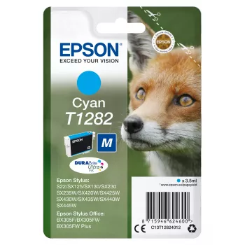 Epson Fox Singlepack ciāna T1282 DURABrite Ultra tinte, ciāna, 3,5 ml, 1 gab., 260 lappuses
