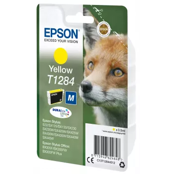 Epson Fox Singlepack dzeltena T1284 DURABrite Ultra Ink, dzeltena, pigmenta tinte, 3.5 ml, 1 gab., 260 lapas
