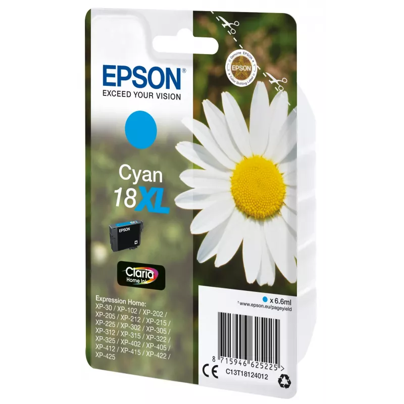Epson Daisy Singlepack ciāna 18XL Claria Home tintes kārtridžs