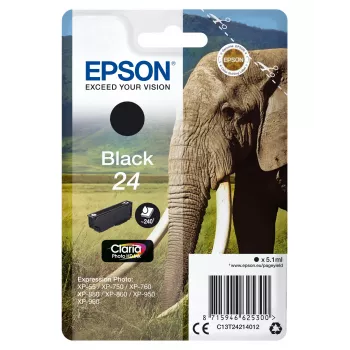 Epson 24 240 lapas tinte C13T24214012 Melna kasetne