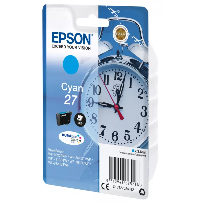 Epson modinātājpulkstenis vienas paciņas ciāna 27 DURABrite Ultra tinte