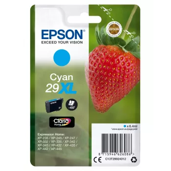 Epson Strawberry Singlepack ciāna 29XL Claria Home Ink, liela (XL) ietilpība, ciāna, 6.4 ml, 1 gab., 450 lappuses