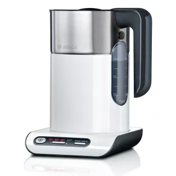 Bosch TWK8611P elektriskā tējkanna 1,5 L 2400 W Antracīta, nerūsējošā tērauda, balta
