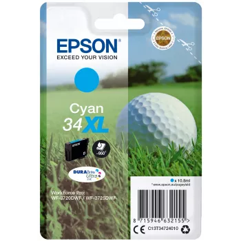 Kārtridžs EPSON tintes vienpaka “Golf” ciāna 34XL DURABrite Ultra tinte 10,8 ml