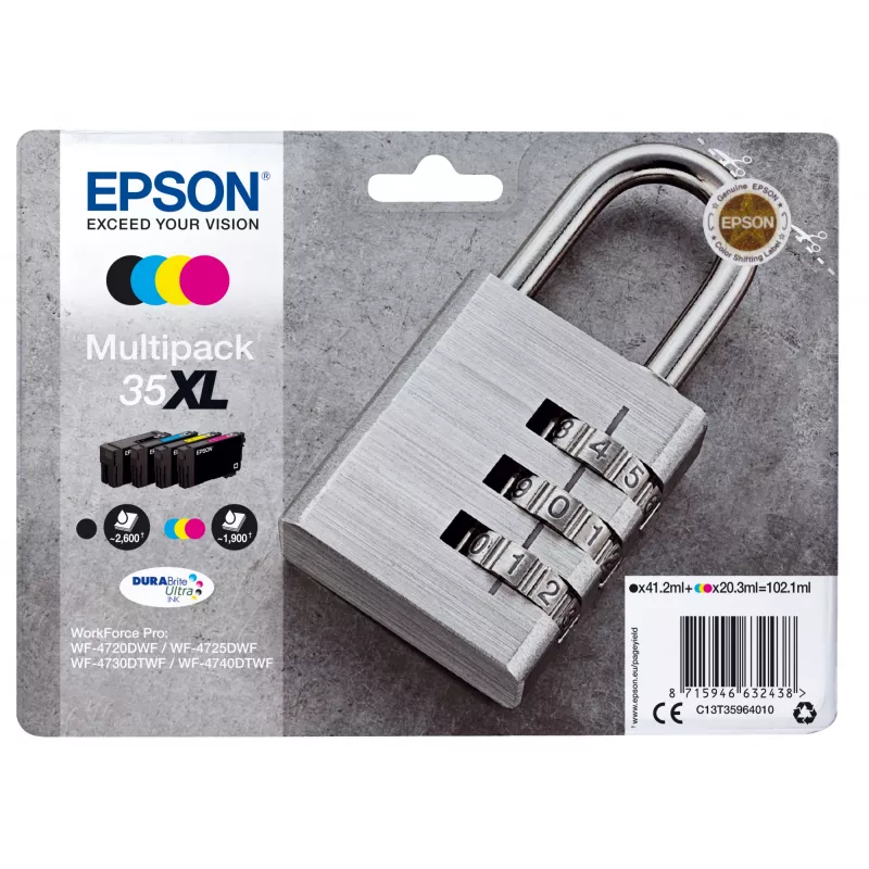 Epson Padlock Multipack 4-krāsas 35XL DURABrite Ultra Ink