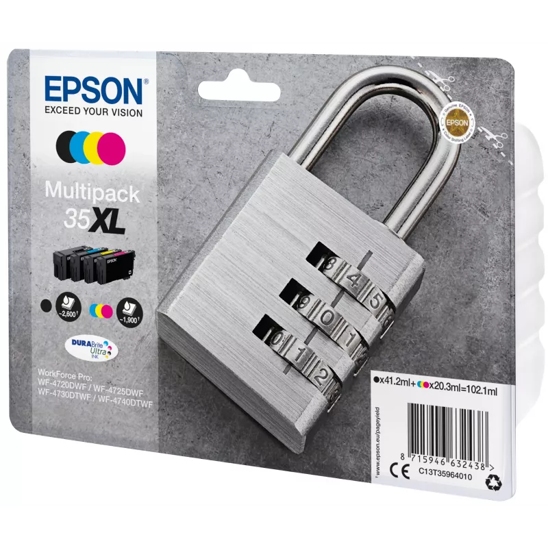 Epson Padlock Multipack 4-krāsas 35XL DURABrite Ultra Ink