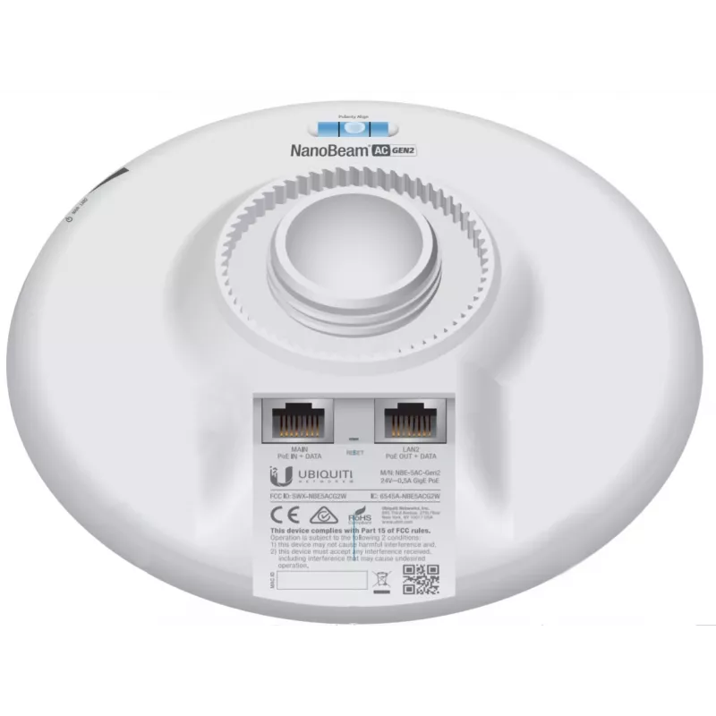 UBIQUITI NETWORKS piekļuves punkts Nano Beam Ac Gen2 Nbe-5ac-gen2 Airmax Atheros MIPS 74kc balts