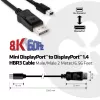 CLUB3D Mini DisplayPort uz DisplayPort 1.4 HBR3 8K60Hz kabelis, 2 metri / 6.56 pēdas