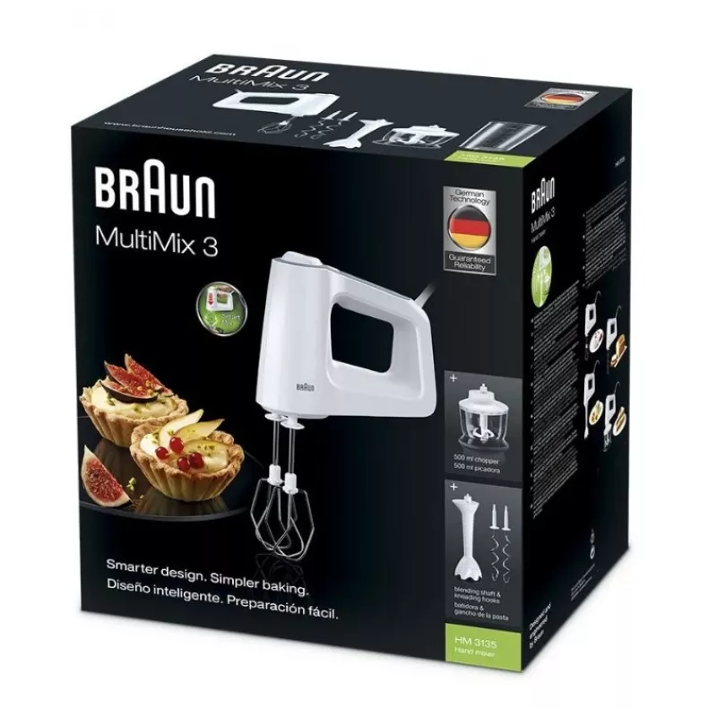 Braun HM 3135 WH rokas mikseris 500 W pelēks, balts