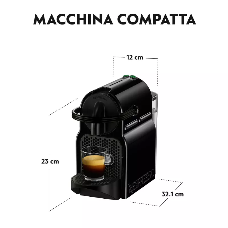 Kapsulu espresso automāts De’Longhi Inissia EN 80.BAE, Nespresso, 0,7 L ūdens tvertne, 19 bāri, melns