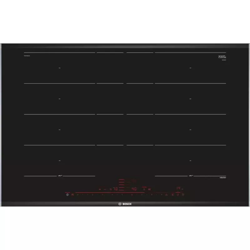 Bosch Serie 8 PXY875DC1E plīts virsma Melna Iebūvējama 81 cm Indukcijas zona 4 zonas