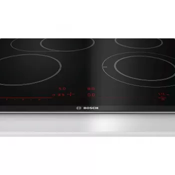 Bosch Serie 8 PKN675DP1D plīts virsma Melna, Nerūsējošais tērauds Iebūvējama Keramikas plīts virsma 4 zonas