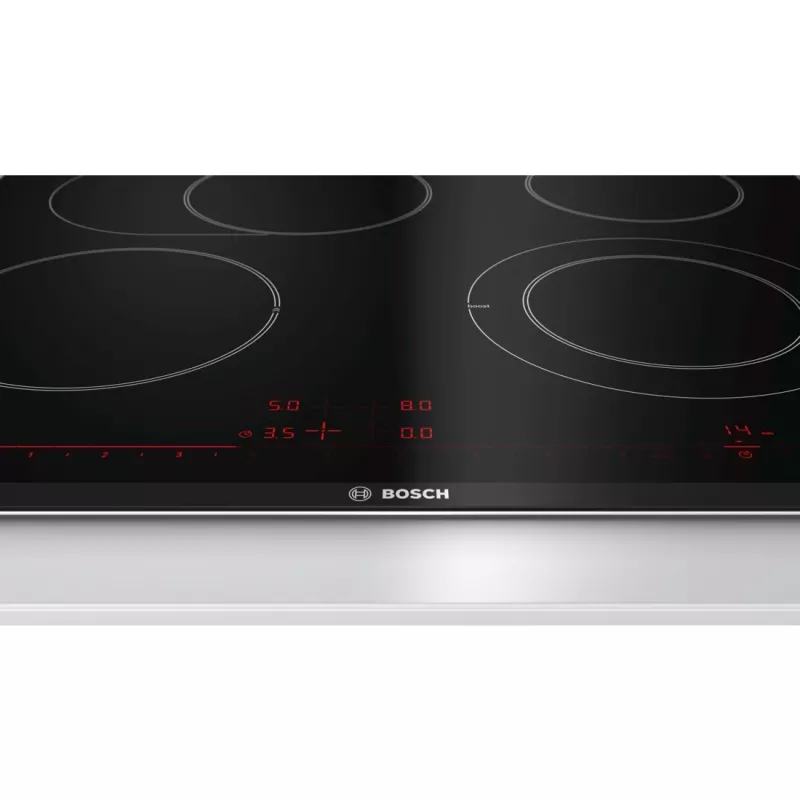 Bosch Serie 8 PKN675DP1D plīts virsma Melna, Nerūsējošais tērauds Iebūvējama Keramikas plīts virsma 4 zonas