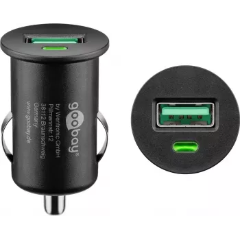 Transportlīdzekļa uzlādes adapteris Goobay 18 W Quick Charge 3.0 melns