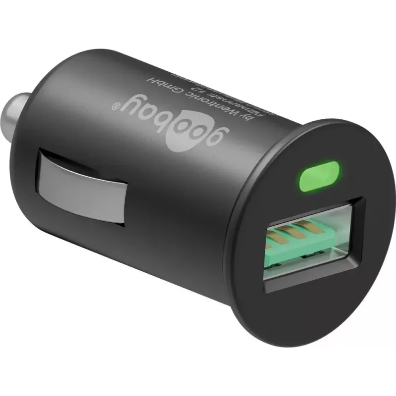 Transportlīdzekļa uzlādes adapteris Goobay 18 W Quick Charge 3.0 melns