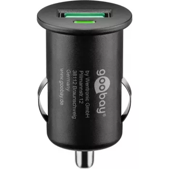 Transportlīdzekļa uzlādes adapteris Goobay 18 W Quick Charge 3.0 melns