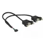 USB kabelis DeLOCK 84832 USB 2.0 0,25 m 2 x USB A melns