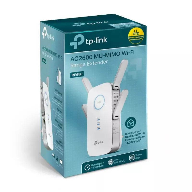 TP-Link RE650 tīkla paplašinātājs Tīkla raidītājs Balts 10, 100, 1000 Mbit/s