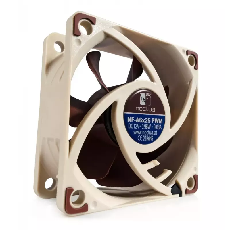 Noctua ventilators NF-A6x25 PWM 60 mm, 12 V, 550–3000 RPM, 29.2 m³/h, 19.3 dB