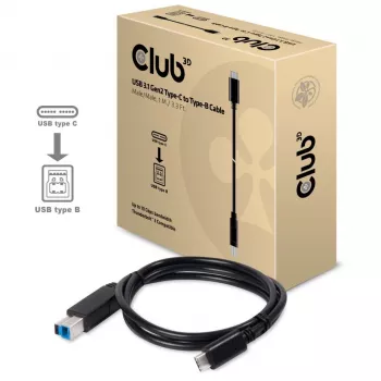 CLUB3D USB 3.1 Gen2 Type-C uz Type-B kabelis vīrišķais/vīrišķais, 1 M./ 3.3 Ft.