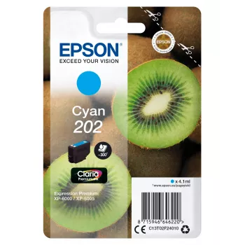 Epson tintes kasetne Viens iepakojums Kivi Ciāna 202 Claria Premium tintes 4.1 ml