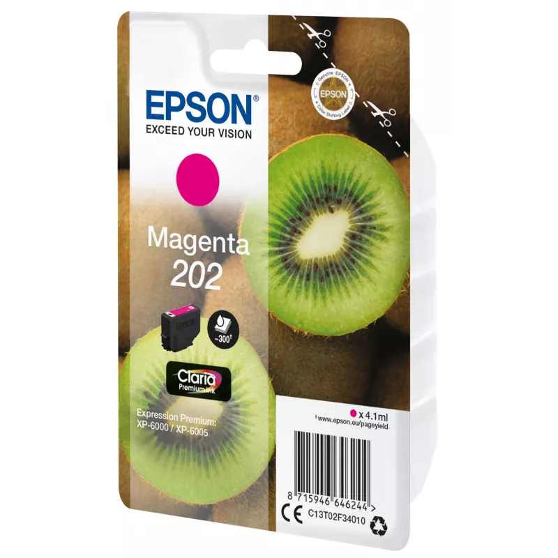 Epson Kiwi Singlepack Magenta 202 Claria Premium tintes kasetne
