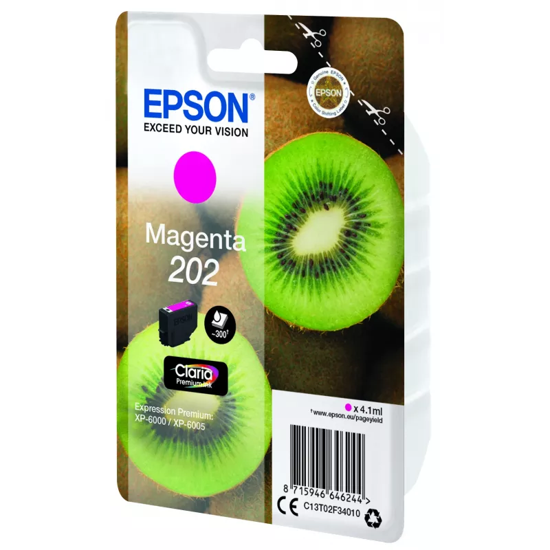 Epson Kiwi Singlepack Magenta 202 Claria Premium tintes kasetne