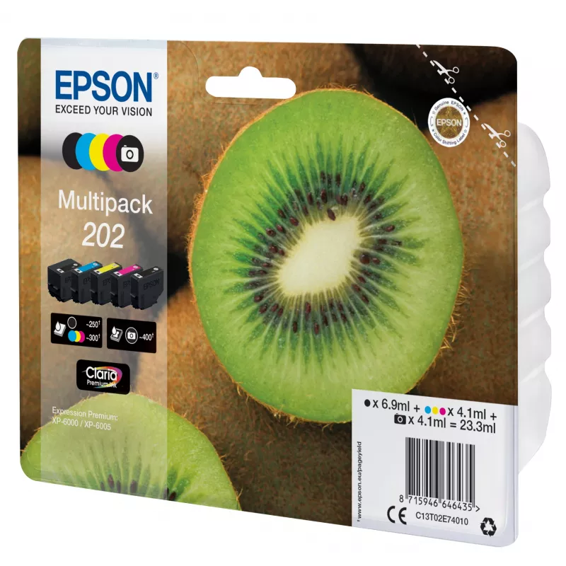 Epson Kiwi Multipack 5 krāsas 202 Claria Premium tinte