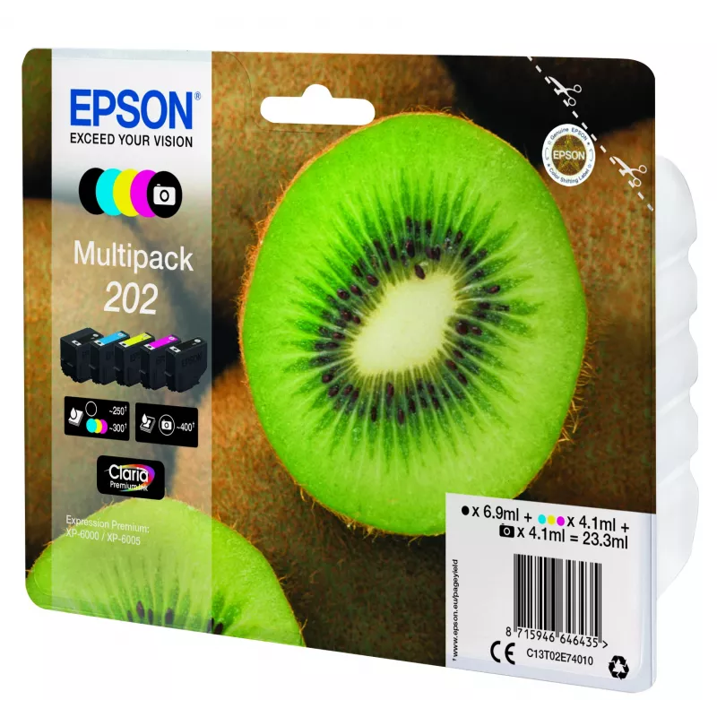 Epson Kiwi Multipack 5 krāsas 202 Claria Premium tinte