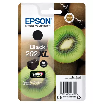 Epson Kiwi Singlepack Melnā 202XL Claria Premium tinte