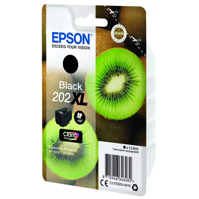Epson Kiwi Singlepack Melnā 202XL Claria Premium tinte