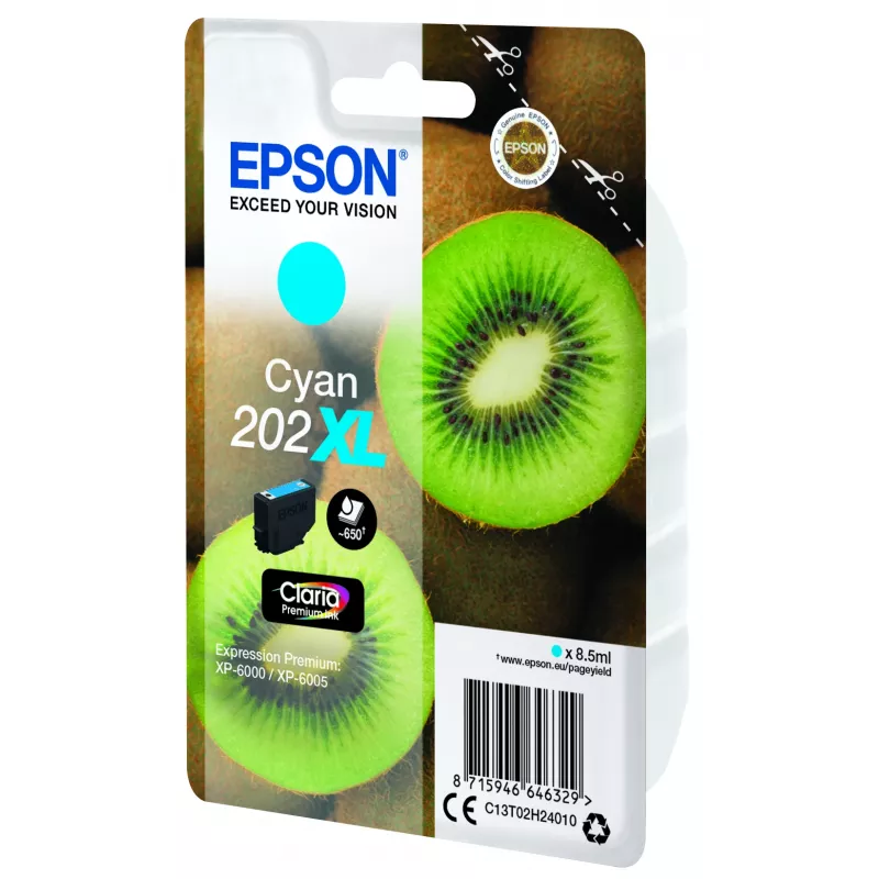Kasetne Epson 202XL Expression Premium XP-6000 ciāna
