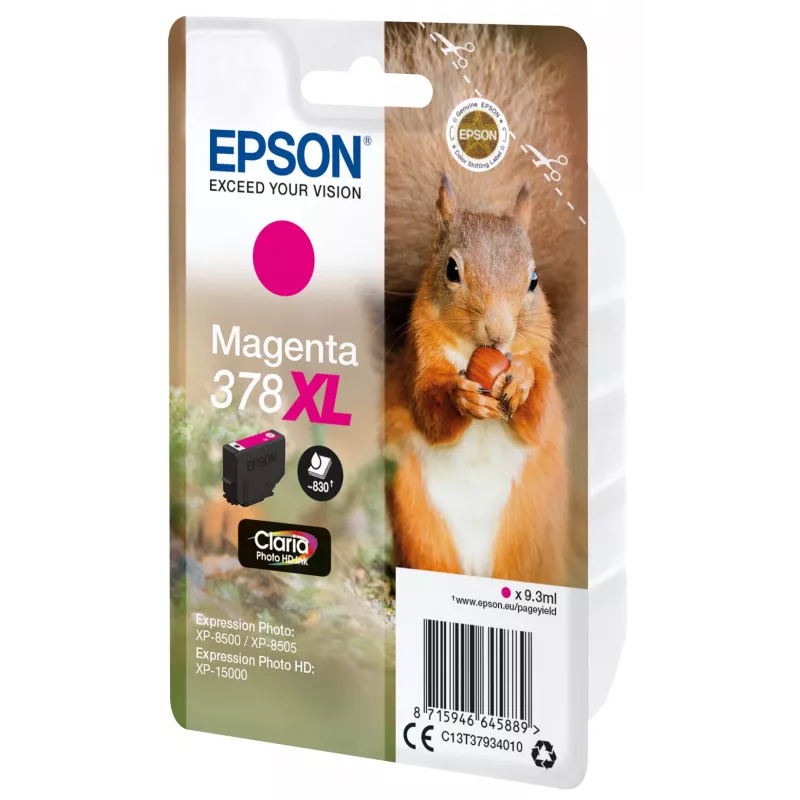 EPSON Singlepack Ciāna 378XL Squirrel Clara Photo HD tintes kasetne
