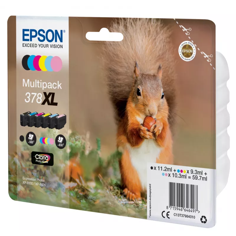 Epson Squirrel Multipack 6 krāsas 378XL Claria Photo HD Tinte