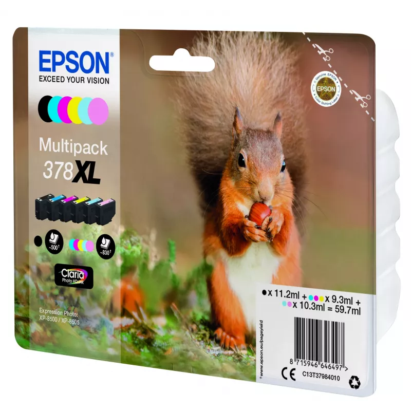 Epson Squirrel Multipack 6 krāsas 378XL Claria Photo HD Tinte